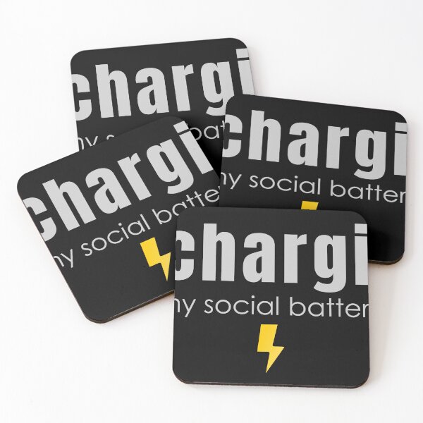 Item preview, Recharging My Social Battery Minimal Introvert Quote | Funny Introvert Energy Design designed and sold by PixelPlush.