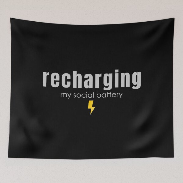 Item preview, Recharging My Social Battery Minimal Introvert Quote | Funny Introvert Energy Design designed and sold by PixelPlush.