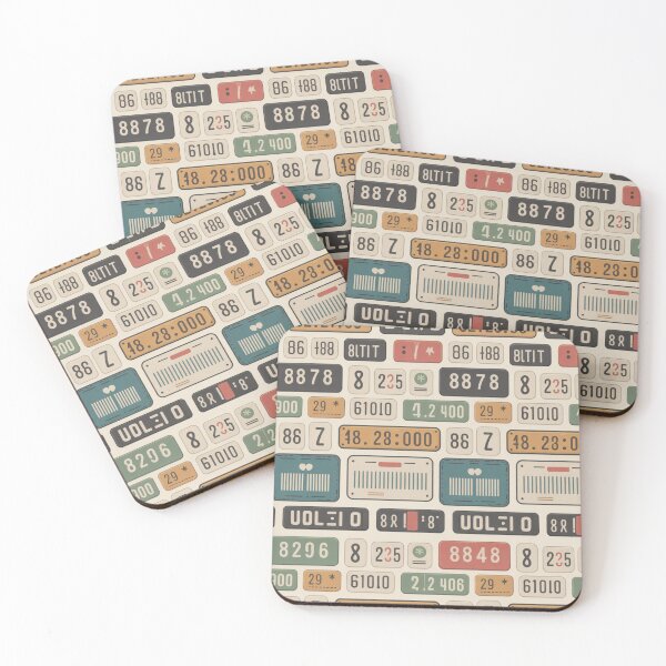 Item preview, Vintage Industrial Data Plates - Retro Technical Pattern designed and sold by ViralVibeLab.