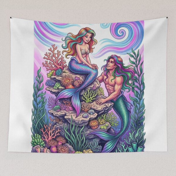 Item preview, Mermaid couple designed and sold by PP&RAINBOW SHOP.