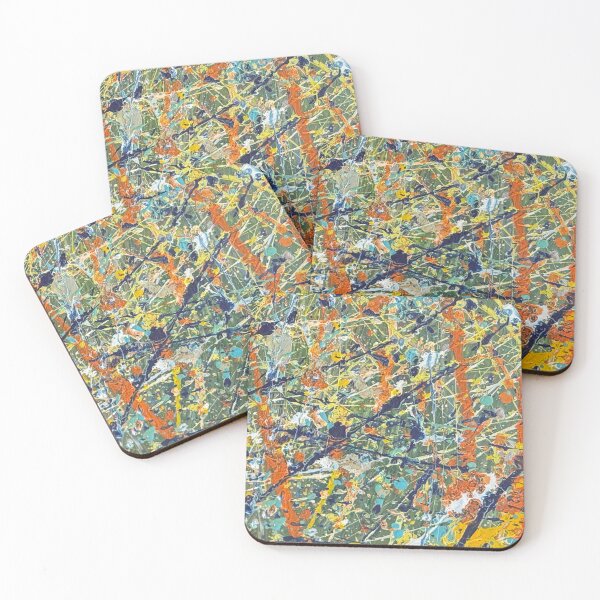 Item preview, Orange and Teal Energy - Modern Splatter Painting |kasp002-3 designed and sold by KitataCat.