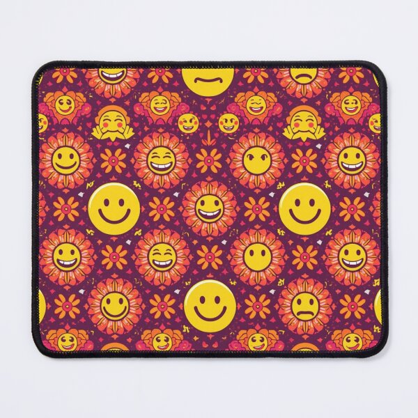 Item preview, Retro Smiley Flower Pattern - Vibrant Y2K Aesthetic Floral Design designed and sold by ViralVibeLab.