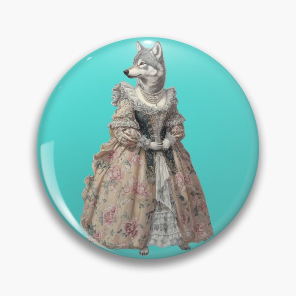 Item preview, Wolf Lady in Rococo Floral Dress Portrait designed and sold by Mauswohn.