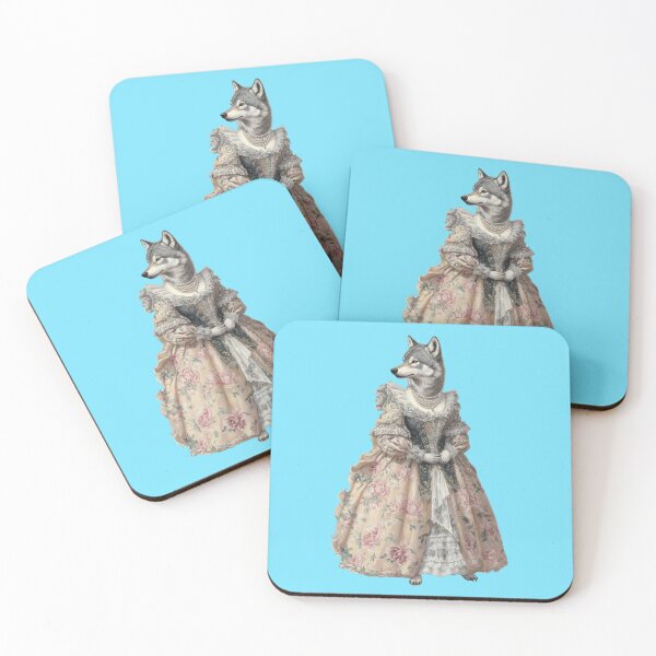 Item preview, Wolf Lady in Rococo Floral Dress Portrait designed and sold by Mauswohn.
