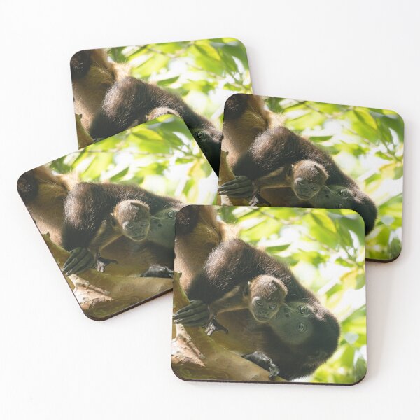 Item preview, Baby Monkey with Mother – Adorable Primate Jungle Photography  designed and sold by WildFrameNature.