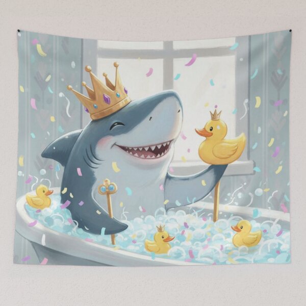 Item preview, A Royal Shark Spa With Yellow Rubber Duckies designed and sold by iamdesigns14.