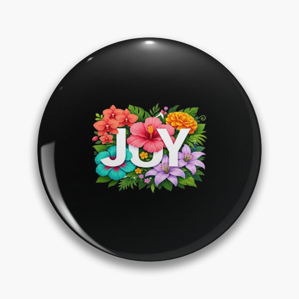 Item preview, JOY Floral Typography Art • Colorful Tropical Flower Graphic • Vibrant Positive Aesthetic Design designed and sold by Bright Nest Studio.