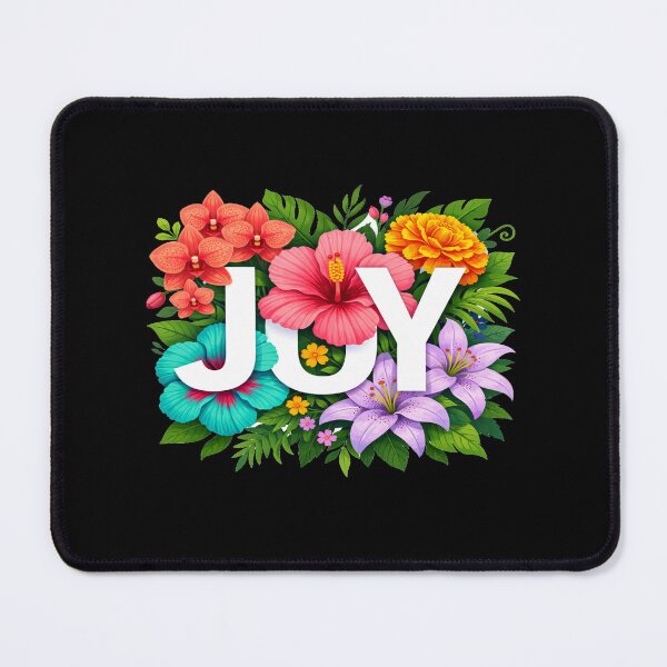 Item preview, JOY Floral Typography Art • Colorful Tropical Flower Graphic • Vibrant Positive Aesthetic Design designed and sold by Bright Nest Studio.