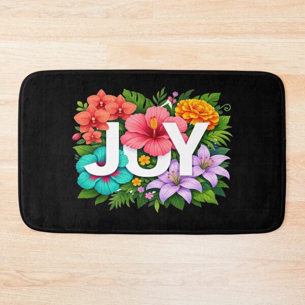 Item preview, JOY Floral Typography Art • Colorful Tropical Flower Graphic • Vibrant Positive Aesthetic Design designed and sold by Bright Nest Studio.