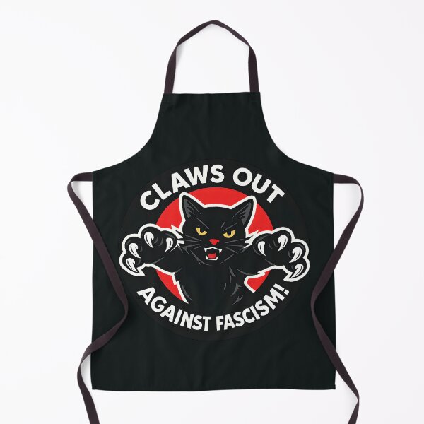Item preview, Claws Out Against Fascism! Savage Black Cat Scratch Sticker – Bold Red Circle Protest Kitty Humor Design designed and sold by WAUZ.