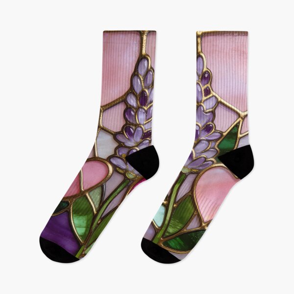 Item preview, Stained Glass Hearts and Lavender designed and sold by CalmnessbyChoice.