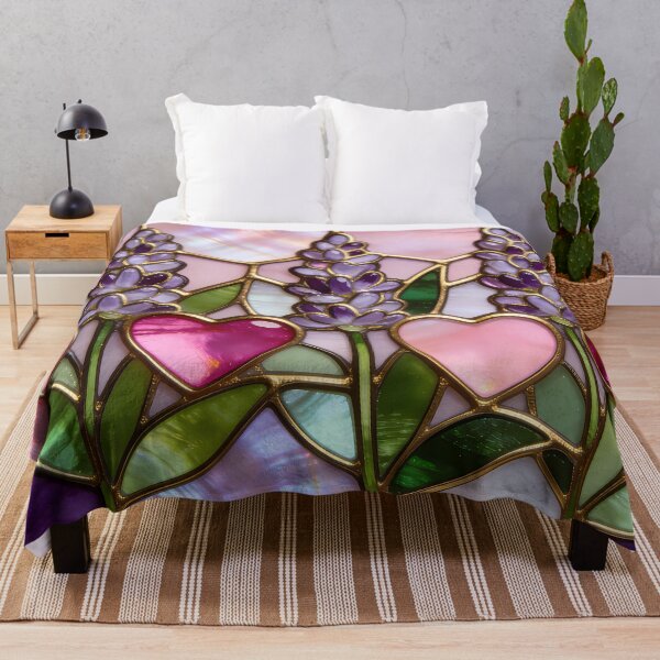 Item preview, Stained Glass Hearts and Lavender designed and sold by CalmnessbyChoice.