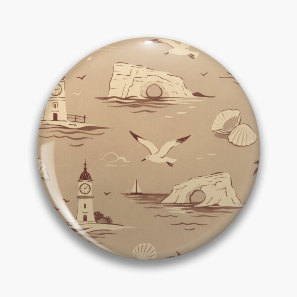 Item preview, Ramsgate Harbour Heritage Toile Coastal Clock Tower Pattern designed and sold by chihuahuashower.