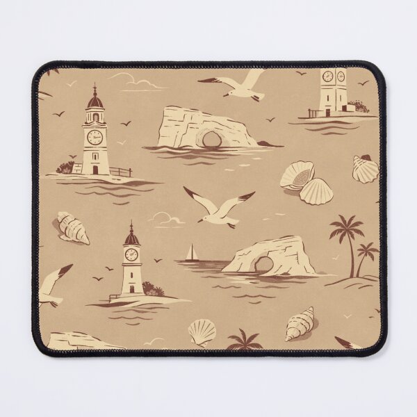 Item preview, Ramsgate Harbour Heritage Toile Coastal Clock Tower Pattern designed and sold by chihuahuashower.
