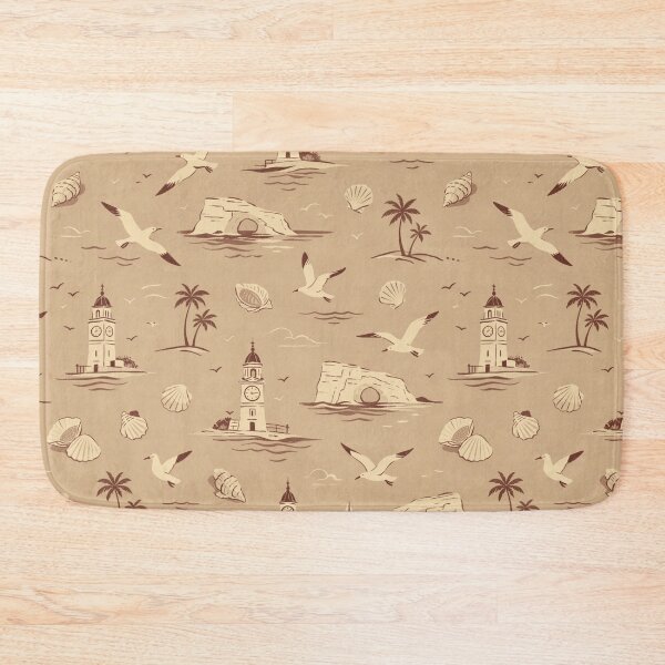 Item preview, Ramsgate Harbour Heritage Toile Coastal Clock Tower Pattern designed and sold by chihuahuashower.