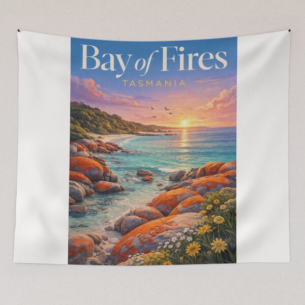 Item preview, Bay of Fires Sunset Tasmania Binalong Bay Tasman Sea East Coast designed and sold by Places On Earth.