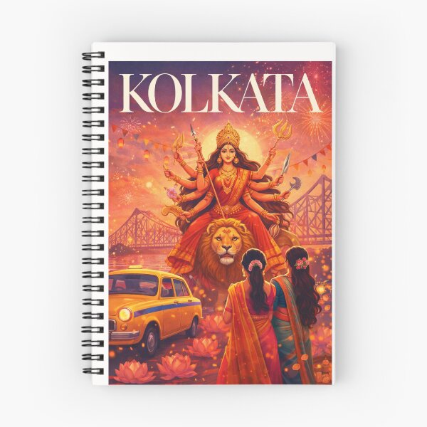 Item preview, Kolkata Howrah Bridge Durga Puja Festival Hooghly River Skyline designed and sold by Places On Earth.
