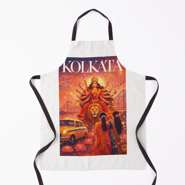 Item preview, Kolkata Howrah Bridge Durga Puja Festival Hooghly River Skyline designed and sold by Places On Earth.