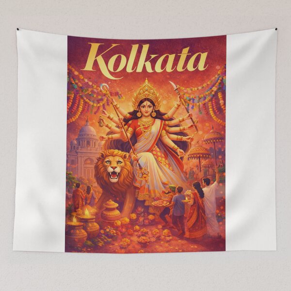 Item preview, Kolkata Durga Puja Celebration Kumartuli Kalighat Temple Heritage designed and sold by Places On Earth.