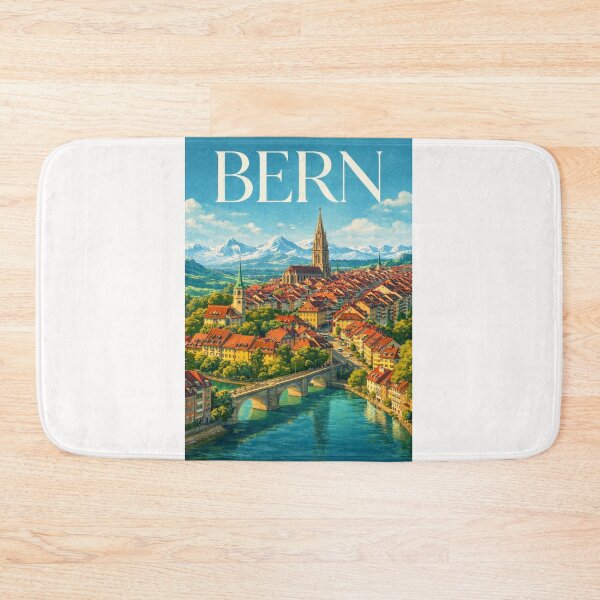 Item preview, Bern Old Town Aare River Zytglogge Swiss Alps Panorama designed and sold by Places On Earth.