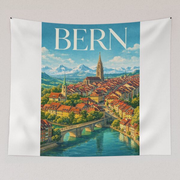 Item preview, Bern Old Town Aare River Zytglogge Swiss Alps Panorama designed and sold by Places On Earth.