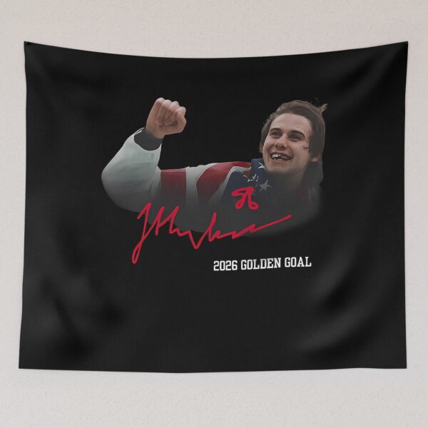 Item preview, Jack Hughes Usa Hockey Golden Goal 2026 Hockey designed and sold by Ck-2106design.