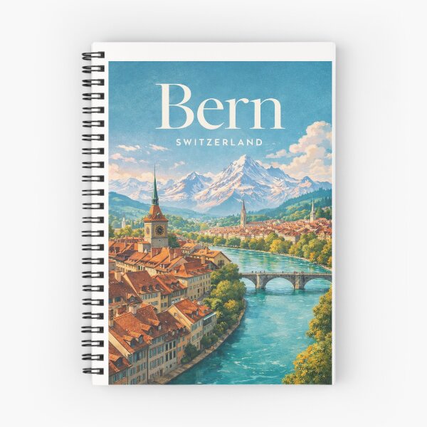 Item preview, Bern Switzerland Aare River Old City Swiss Alps View designed and sold by Places On Earth.