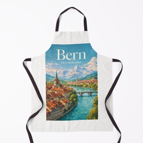 Item preview, Bern Switzerland Aare River Old City Swiss Alps View designed and sold by Places On Earth.