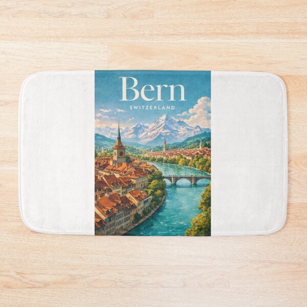 Item preview, Bern Switzerland Aare River Old City Swiss Alps View designed and sold by Places On Earth.