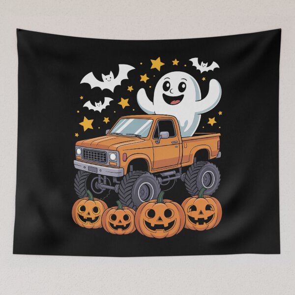 Item preview, Monster Truck Boy Kids Ghost Pumpkin Halloween designed and sold by papertaless.