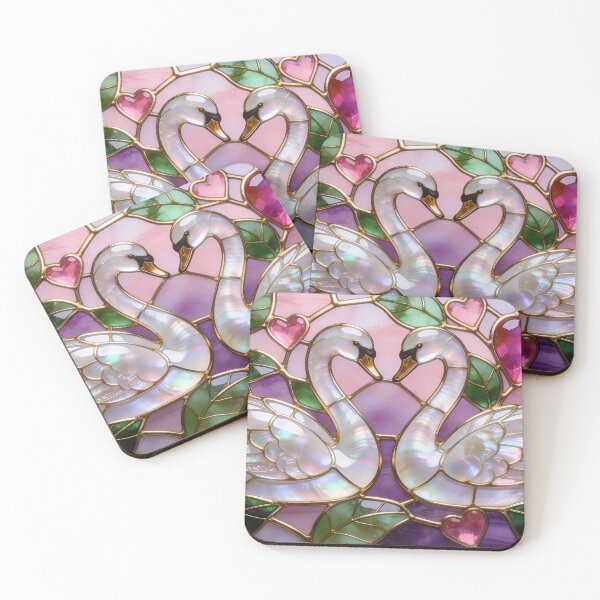 Item preview, Stained Glass Swans designed and sold by CalmnessbyChoice.