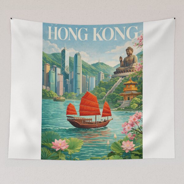 Item preview, Hong Kong Victoria Harbour Skyline Tian Tan Buddha Lantau Island designed and sold by Places On Earth.