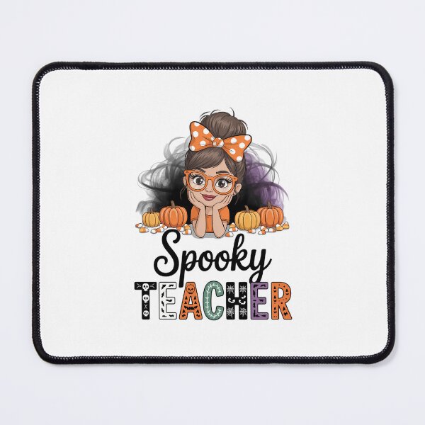 Item preview, Messy Bun Spooky Teacher Womens Bleached Halloween Teachers designed and sold by papertaless.