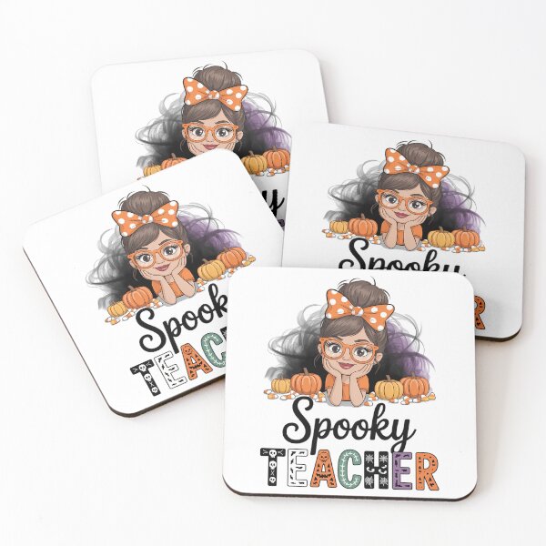 Item preview, Messy Bun Spooky Teacher Womens Bleached Halloween Teachers designed and sold by papertaless.
