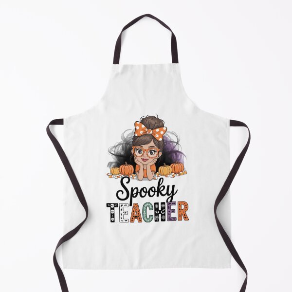 Item preview, Messy Bun Spooky Teacher Womens Bleached Halloween Teachers designed and sold by papertaless.