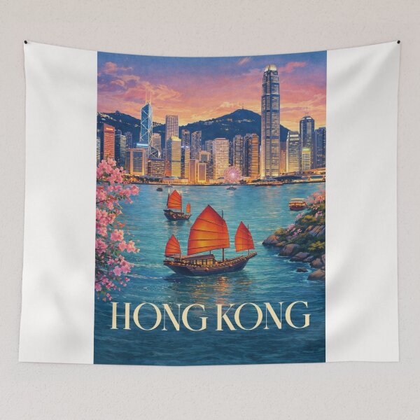 Item preview, Hong Kong Victoria Harbour Night Skyline Kowloon Central District designed and sold by Places On Earth.
