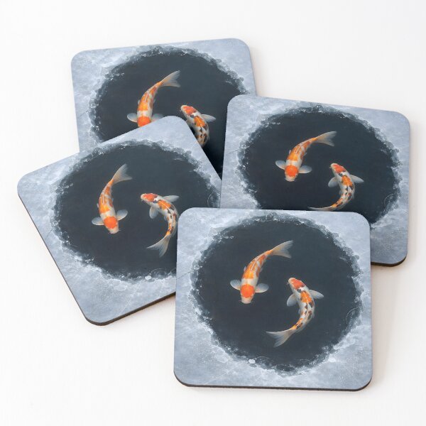 Item preview, Koi Fish Yin Yang on Ice - Surreal Japanese Zen Art designed and sold by frankseebald.