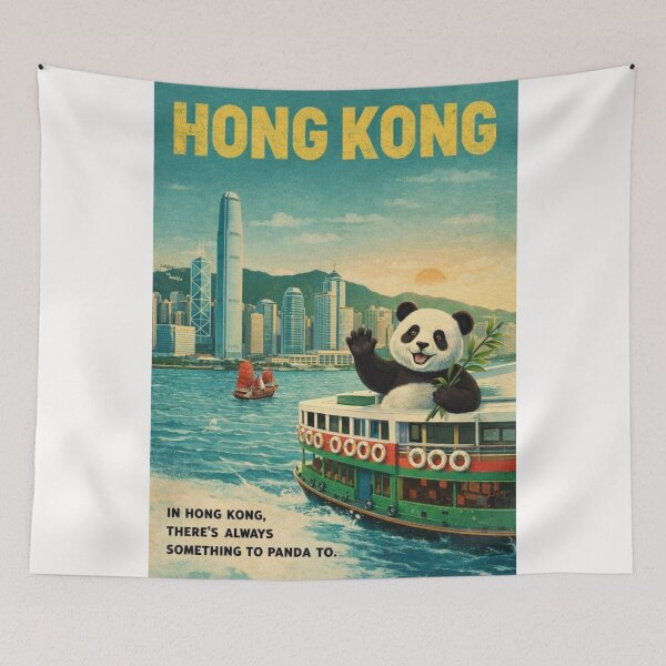 Item preview, Hong Kong Victoria Harbour Panda Star Ferry Skyline Central designed and sold by Places On Earth.