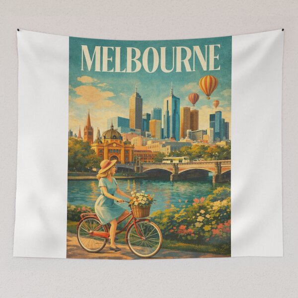 Item preview, Melbourne Yarra River Flinders Street Station City Skyline designed and sold by Places On Earth.