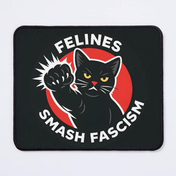 Item preview, Felines Smash Fascism – Power Paw Black Cat Sticker with Red Impact Circle Bold Protest Design for Cool Rebels designed and sold by WAUZ.