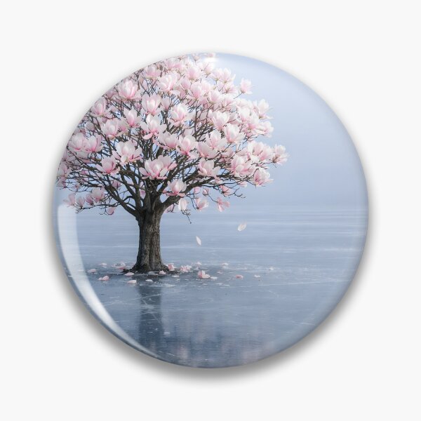 Item preview, Magnolia Tree on Ice - Surreal Pink Floral Zen Art designed and sold by frankseebald.