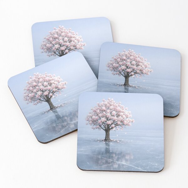 Item preview, Magnolia Tree on Ice - Surreal Pink Floral Zen Art designed and sold by frankseebald.