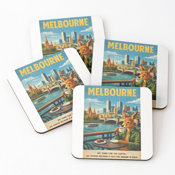 Item preview, Melbourne Yarra River Cafe Culture and Princes Bridge Skyline designed and sold by Places On Earth.