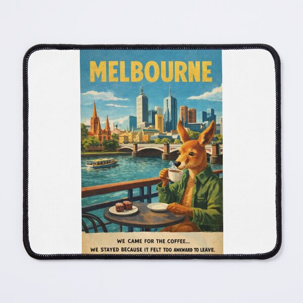 Item preview, Melbourne Yarra River Cafe Culture and Princes Bridge Skyline designed and sold by Places On Earth.