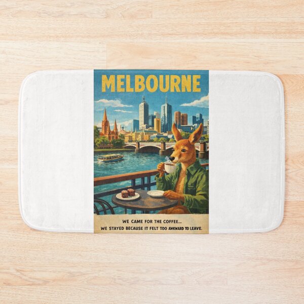 Item preview, Melbourne Yarra River Cafe Culture and Princes Bridge Skyline designed and sold by Places On Earth.