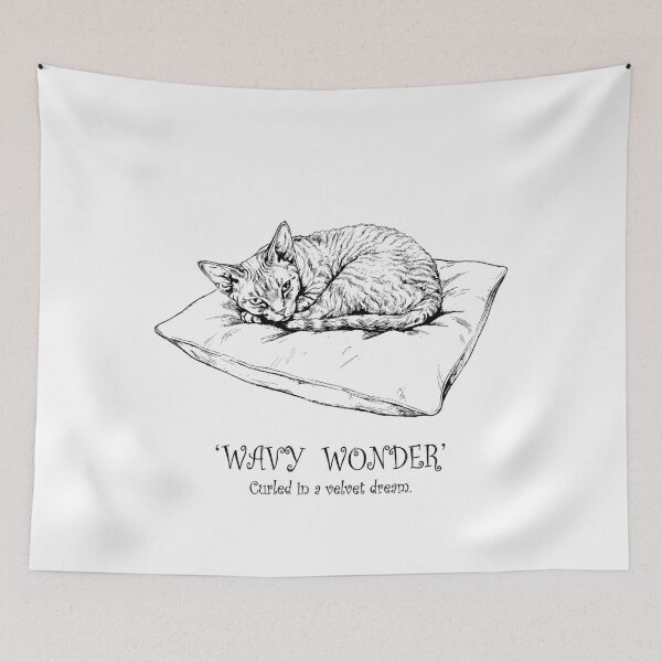 Item preview, Wavy Whisker Magic - Devon Rex Cat designed and sold by bapupa.
