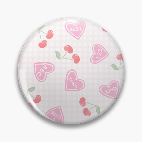 Item preview, Teacher Candy Heart Pattern | Cute Teacher Appreciation Gift | Pink Gingham Cherry Preppy Aesthetic designed and sold by TheSmartyArty.