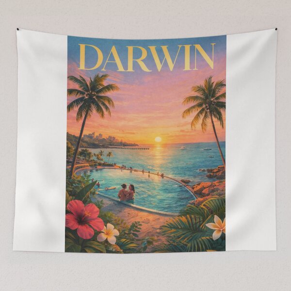 Item preview, Darwin Waterfront Lagoon Sunset at Stokes Hill Wharf and Bicentennial Park designed and sold by Places On Earth.