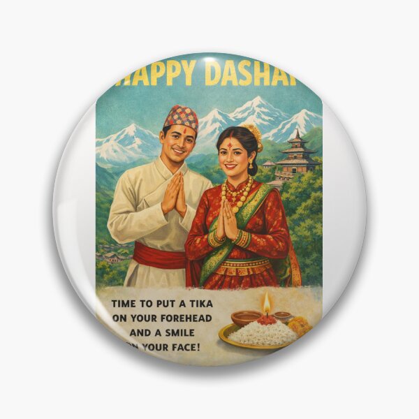 Item preview, Happy Dashain Wishes in Kathmandu Nepal Festival with Tika designed and sold by Places On Earth.