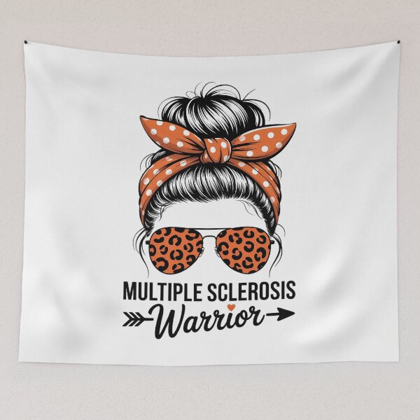 Item preview, MS Warrior Messy Bun - Multiple Sclerosis Awareness designed and sold by Formatage.